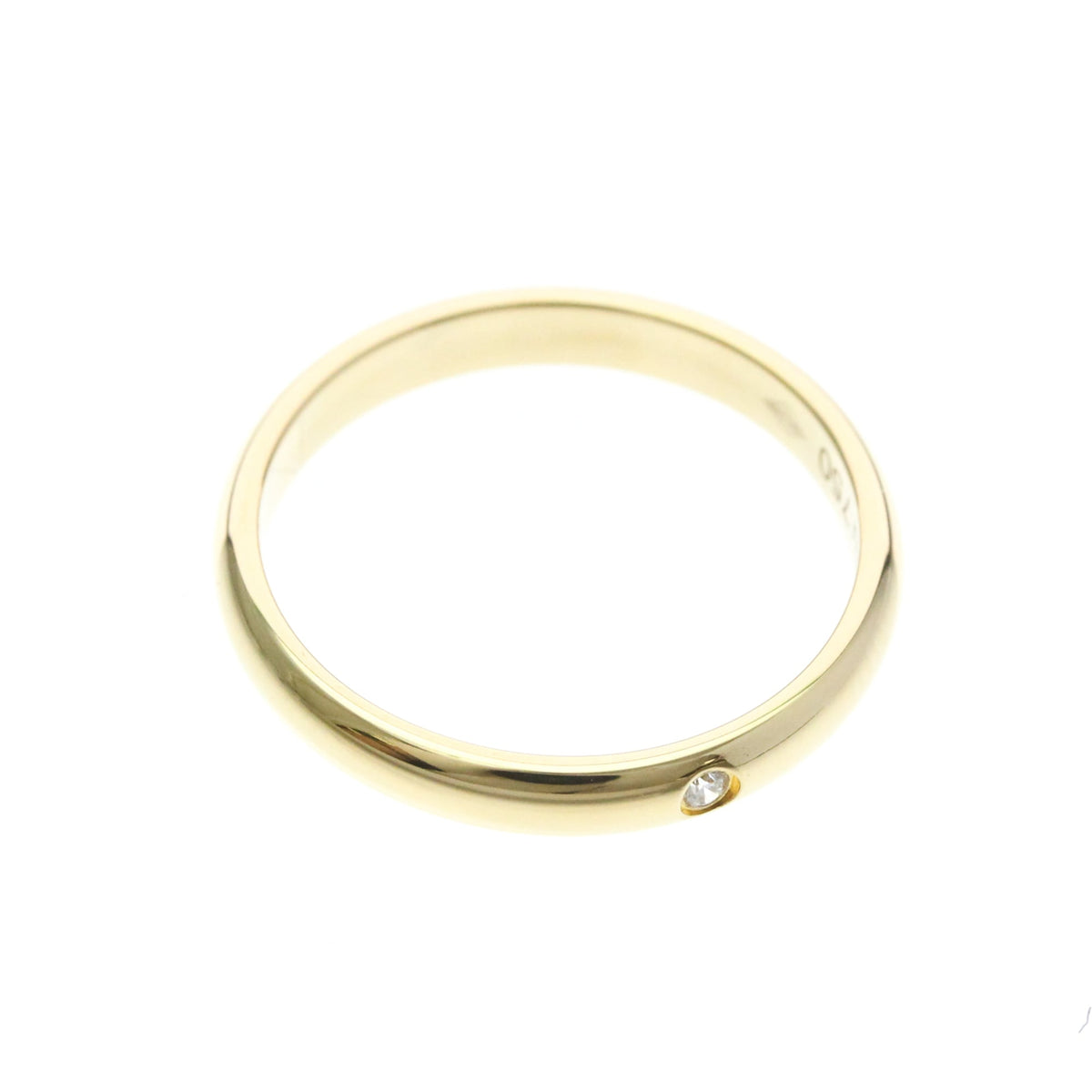 Cartier 1895 Wedding Band 18K Rose Gold With Diamond Gold Yellow_Gold Ring Jewelry (Pre-Owned)