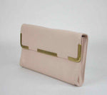 BOTTEGA VENETA Women's Leather Wristlet Clutch Bag Gold Detail Pink