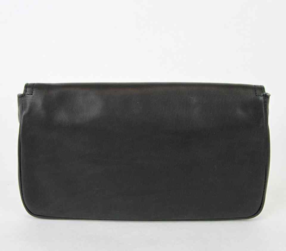 Bottega Veneta Women's Leather Clutch Bag w/Woven Detail Black