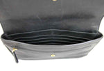 BOTTEGA VENETA Women's Leather Clutch Bag w/Woven Detail Black