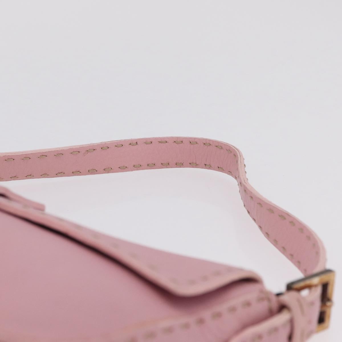Fendi Selleria Baguette Leather Pink Leather Handbag (Pre-Owned)