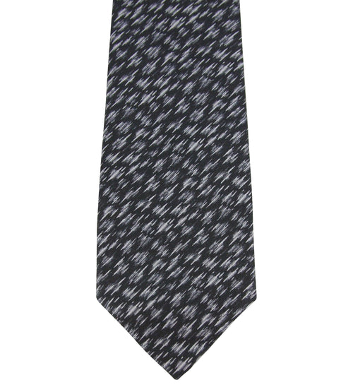 Bottega Veneta Men's Dry Brush Black/White Silk Pattern Tie 325511 1061