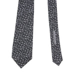 Bottega Veneta Men's Dry Brush Black/White Silk Pattern Tie 325511 1061