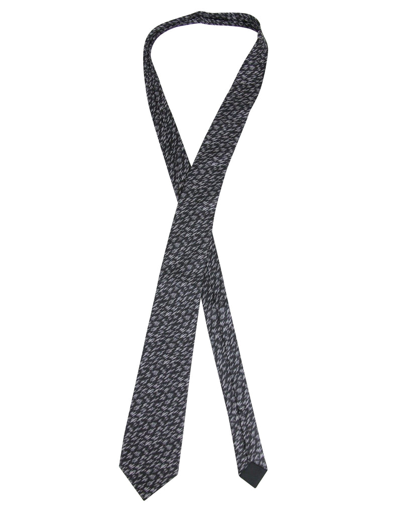 Bottega Veneta Men's Dry Brush Black/White Silk Pattern Tie 325511 1061