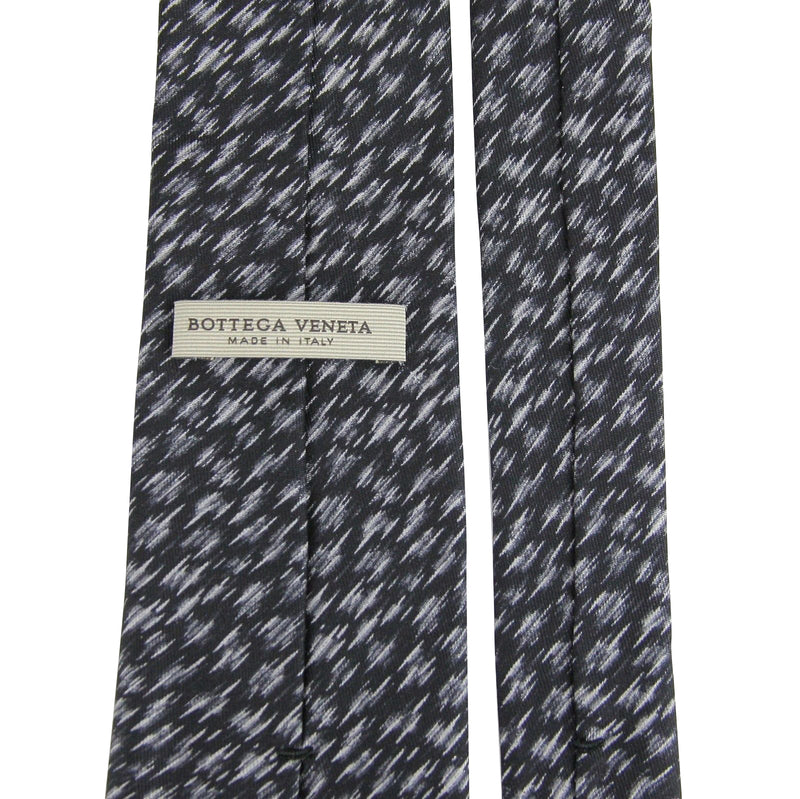 Bottega Veneta Men's Dry Brush Black/White Silk Pattern Tie 325511 1061