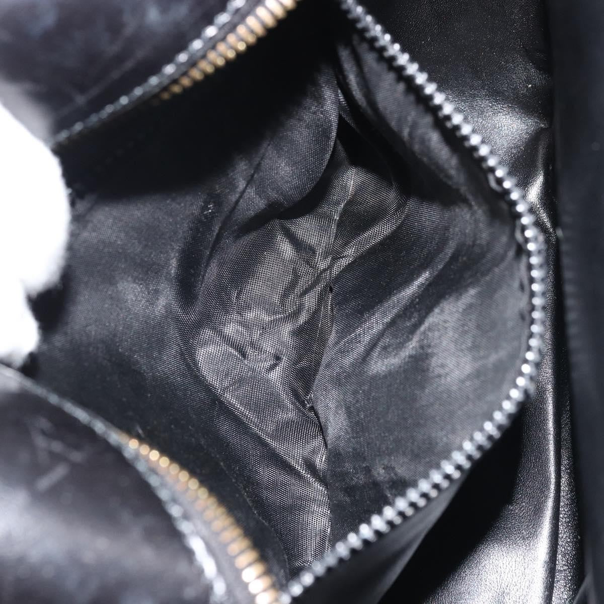 Celine Circle Logo Leather Black Leather Shoulder Bag Bag (Pre-Owned)