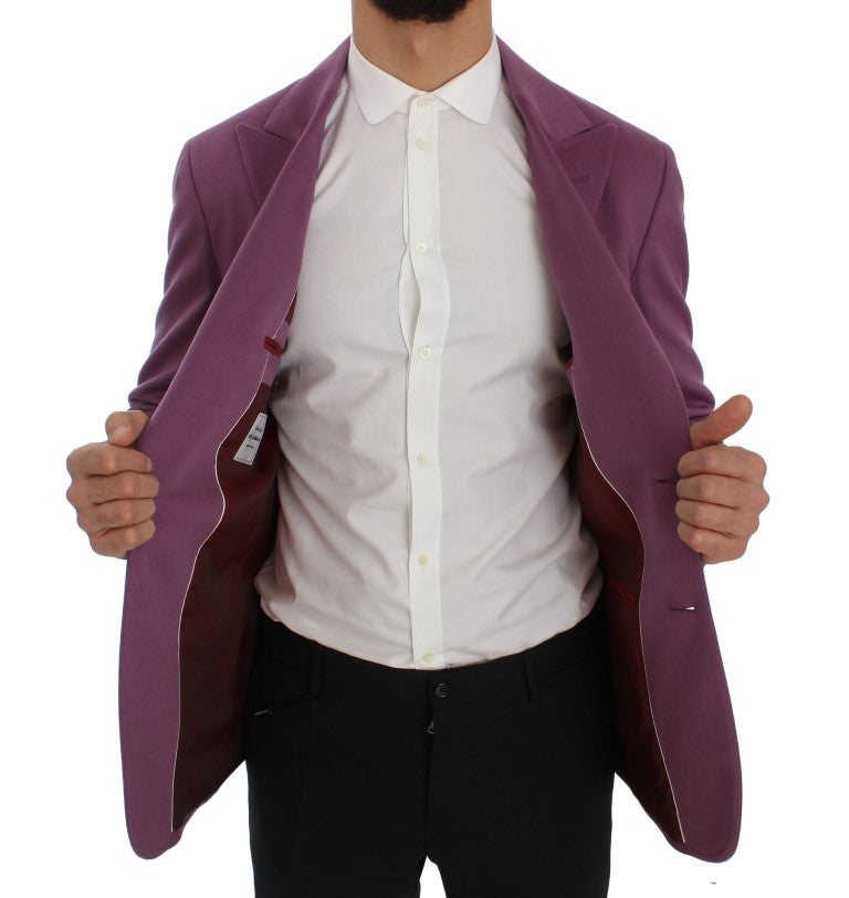 Dolce & Gabbana Purple Cashmere Slim Fit Blazer Men's Jacket