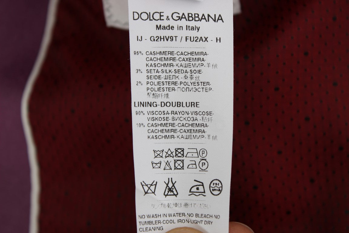 Dolce & Gabbana Purple Cashmere Slim Fit Blazer Men's Jacket