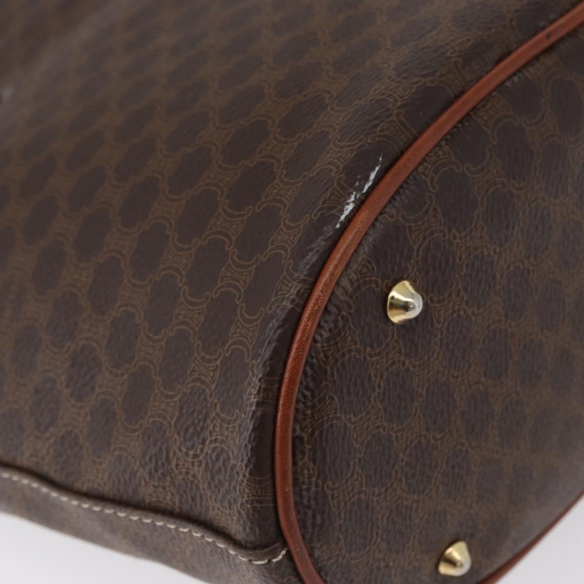 Celine Vintage Macadam Canvas And Leather Brown Canvas Tote Bag Bag (Pre-Owned)