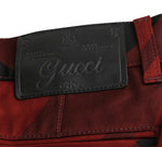 Gucci Women's Check Print Holiday Red / Black Cotton Elastane Capri Pants