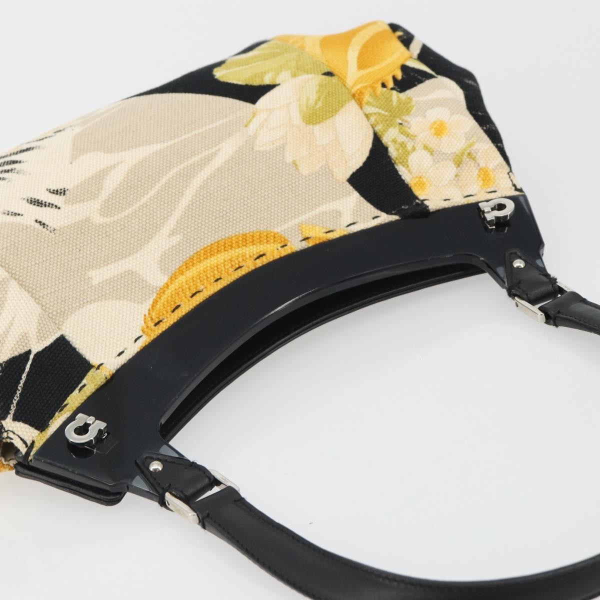 Salvatore Ferragamo Gancini Canvas Beige Canvas Crossbody Bag Bag (Pre-Owned)