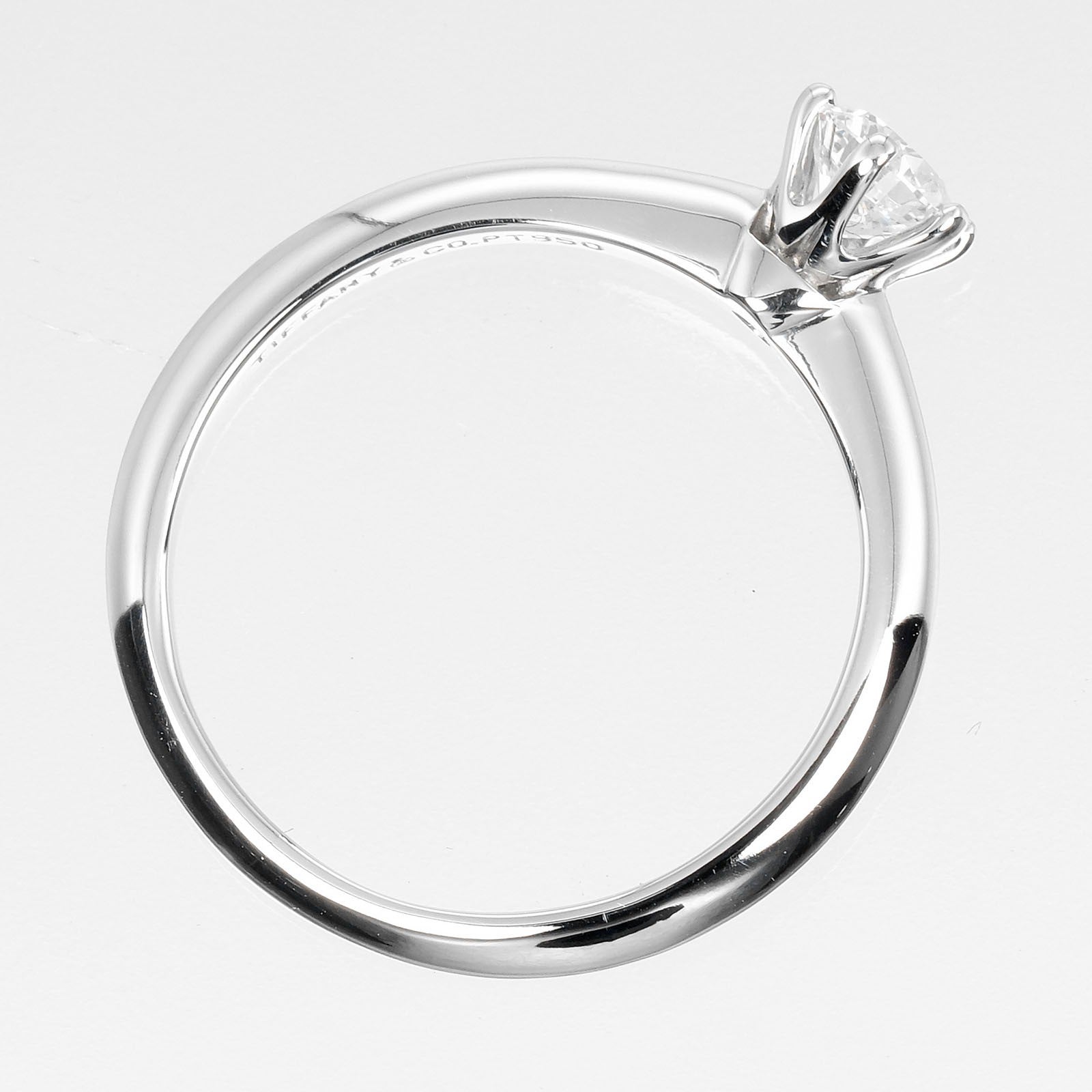 Tiffany & Co. Tiffany Setting Solitaire Platinum With Rbc Diamond Silver Platinum Ring Jewelry (Pre-Owned)