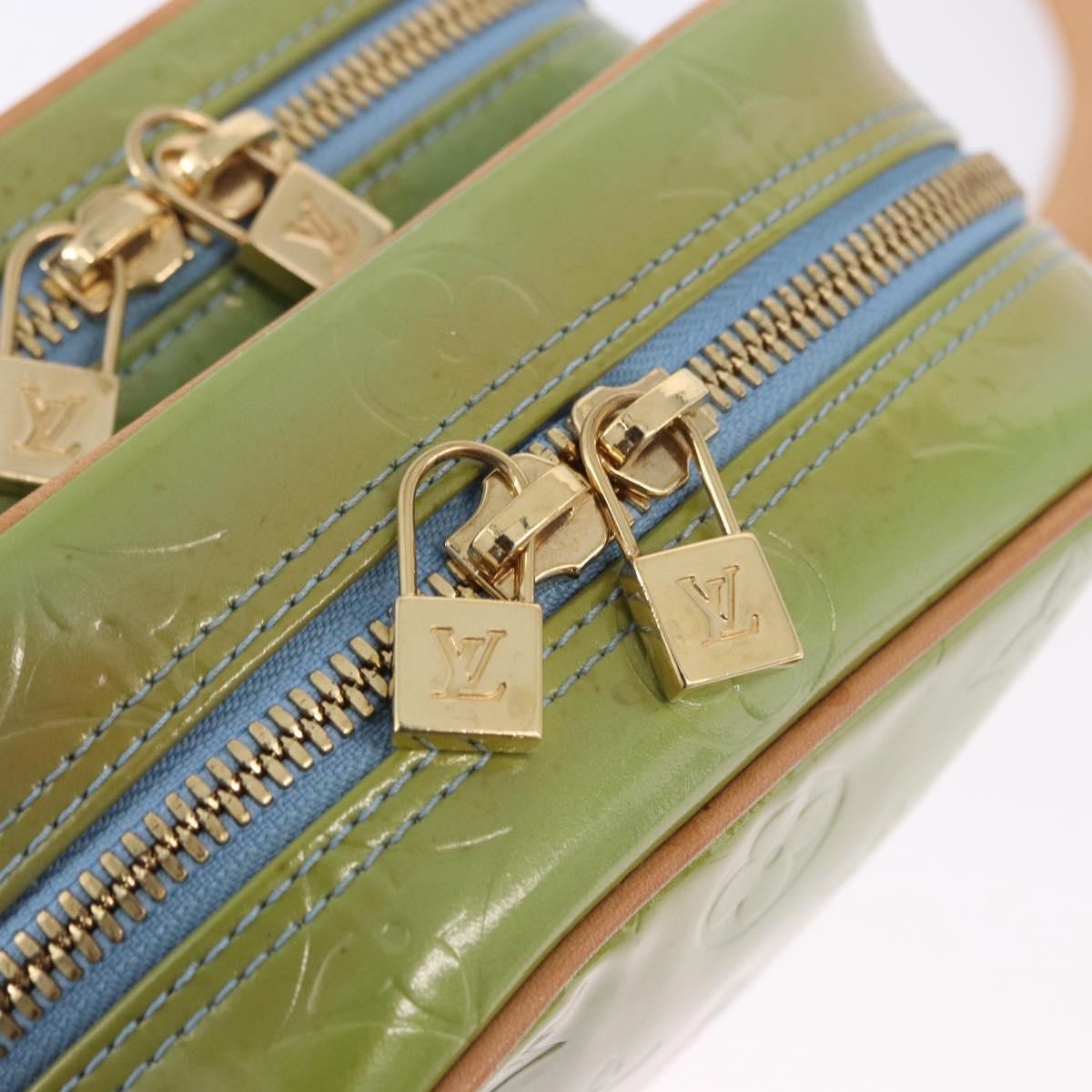 Louis Vuitton Wooster Monogram Vernis Green Patent_Leather Handbag (Pre-Owned)
