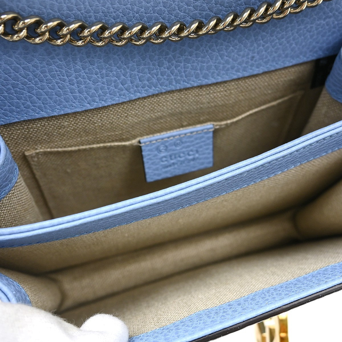 Gucci Interlocking Leather Blue Leather Shoulder Bag Bag (Pre-Owned)
