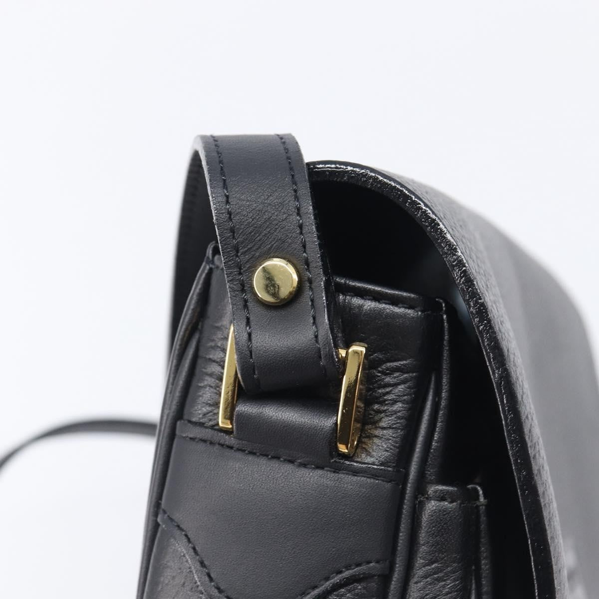 Burberry Shoulder Leather Black Leather Shoulder Bag Bag (Pre-Owned)