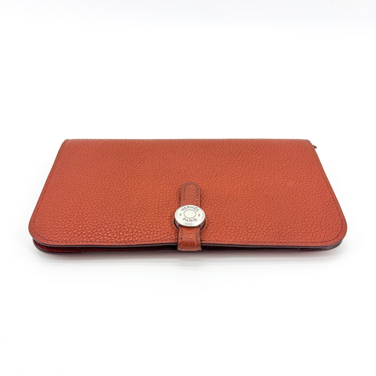 Hermes Bicolor Dogon Duo Combined Leather Brown Leather Wallets Accessory (Pre-Owned)