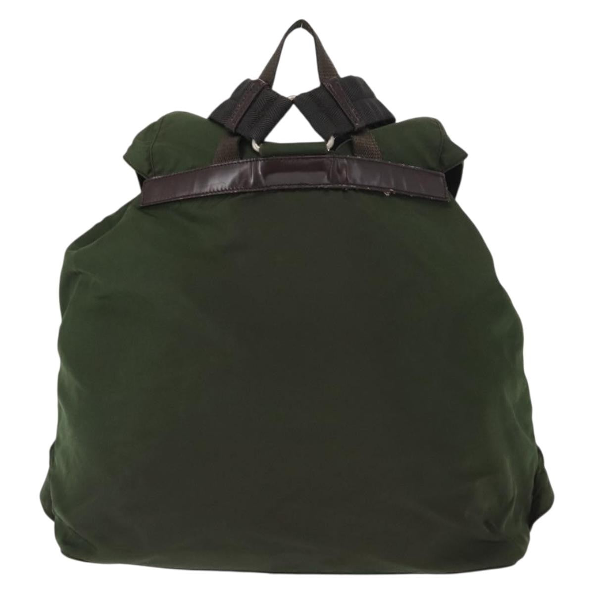 Prada Double Front Pocket Tessuto Khaki Nylon Backpack Bag (Pre-Owned)