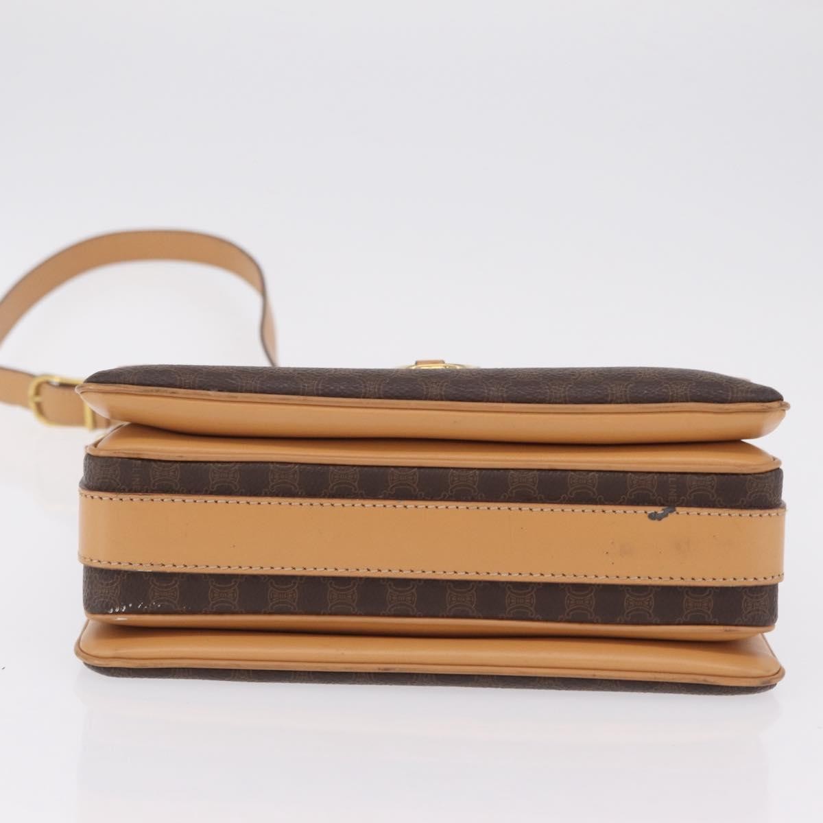 Celine Macadam Shoulder Canvas Brown Canvas Crossbody Bag Bag (Pre-Owned)