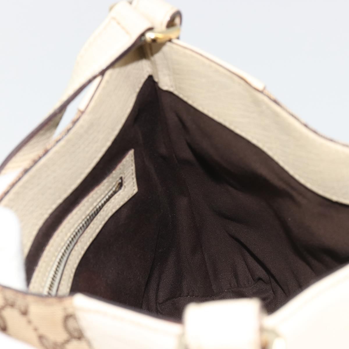 Gucci Hasler Hobo Gg Canvas Beige Canvas Shoulder Bag Bag (Pre-Owned)