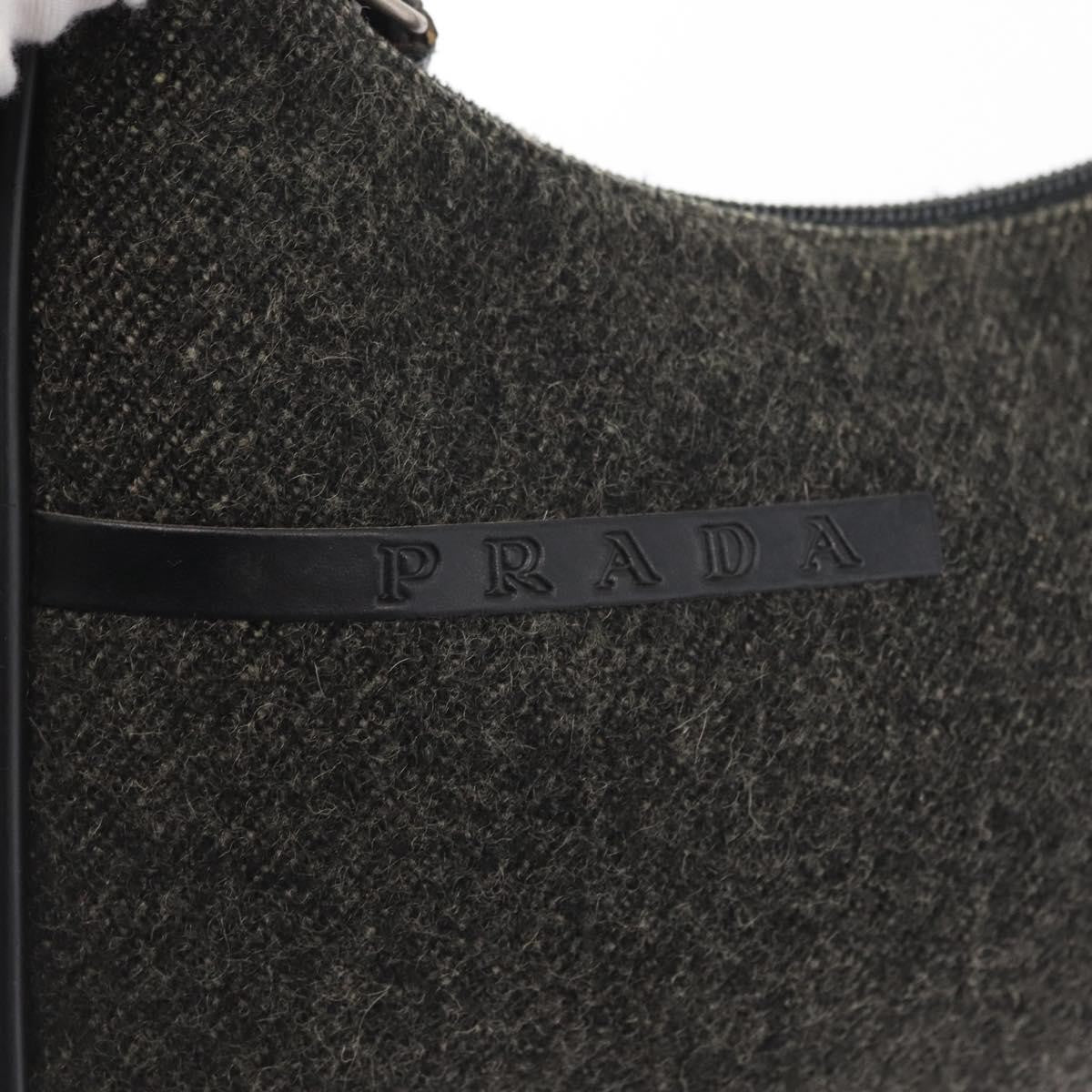 Prada Re-Edition 2000 Hobo Wool Gray Wool Handbag (Pre-Owned)