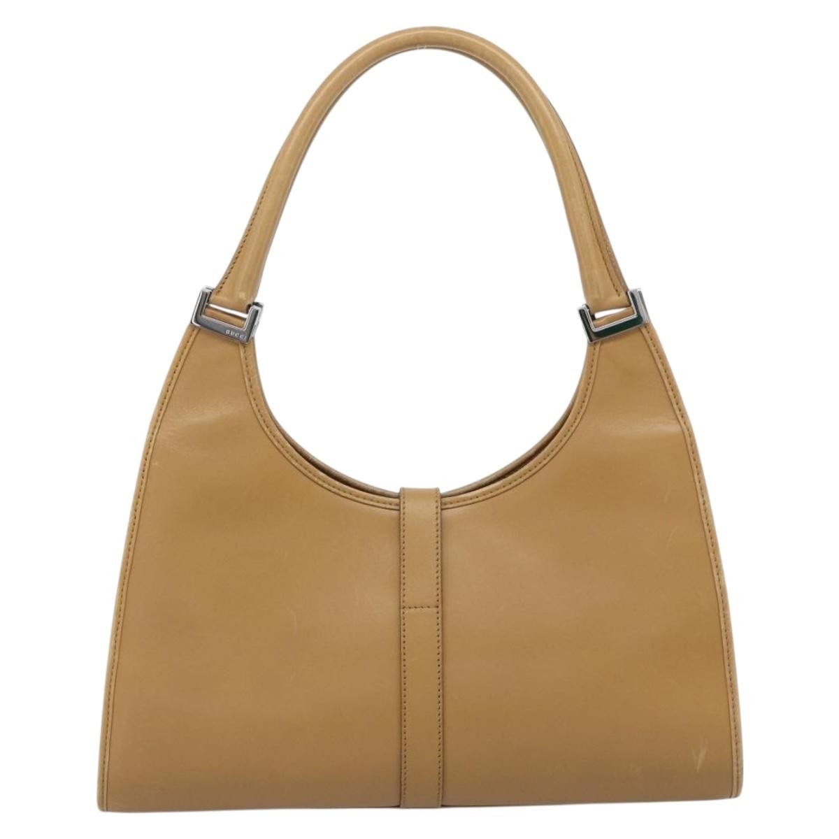 Gucci Jackie O Leather Beige Leather Handbag (Pre-Owned)