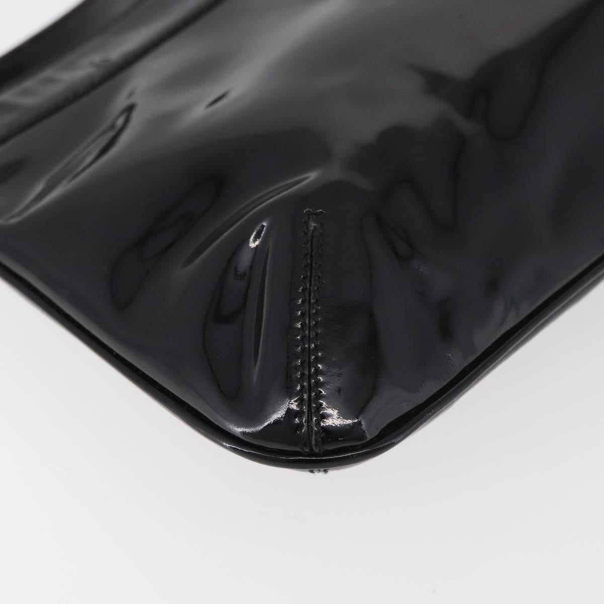 Salvatore Ferragamo Gancini Patent Leather Black Patent_Leather Shoulder Bag Bag (Pre-Owned)