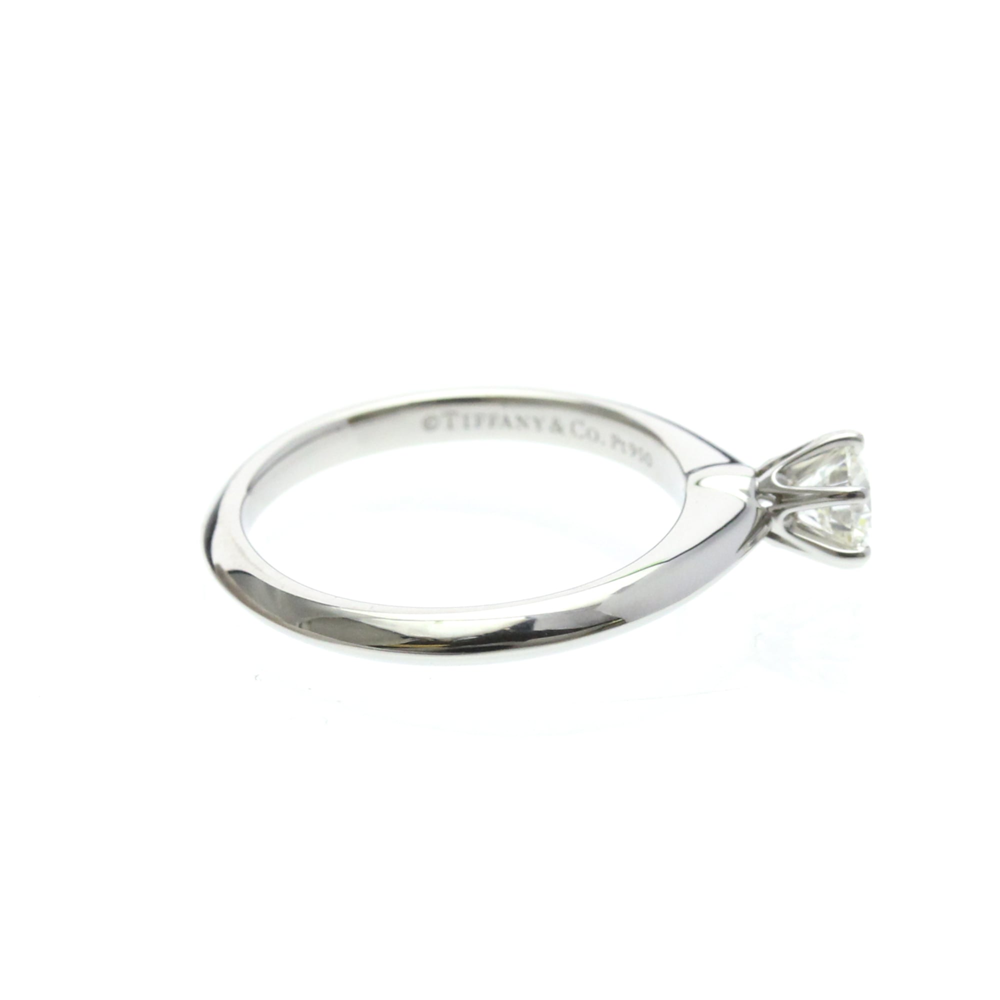Tiffany & Co. Tiffany Setting Solitaire Platinum With Diamond Silver Platinum Ring Jewelry (Pre-Owned)