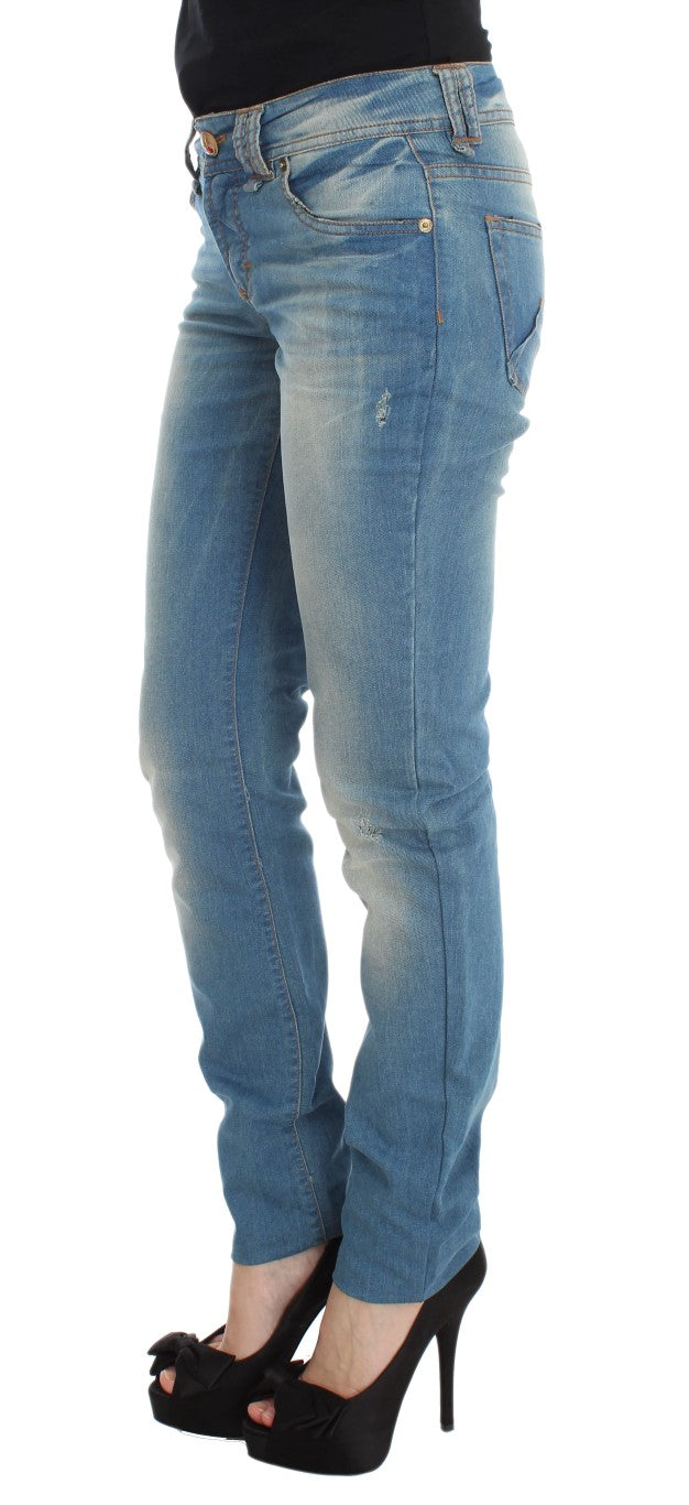 John Galliano Blue Wash Cotton Blend Slim Fit Women's Jeans