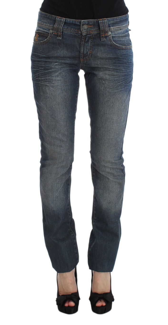 John Galliano Blue Wash Cotton Blend Slim Fit Women's Jeans