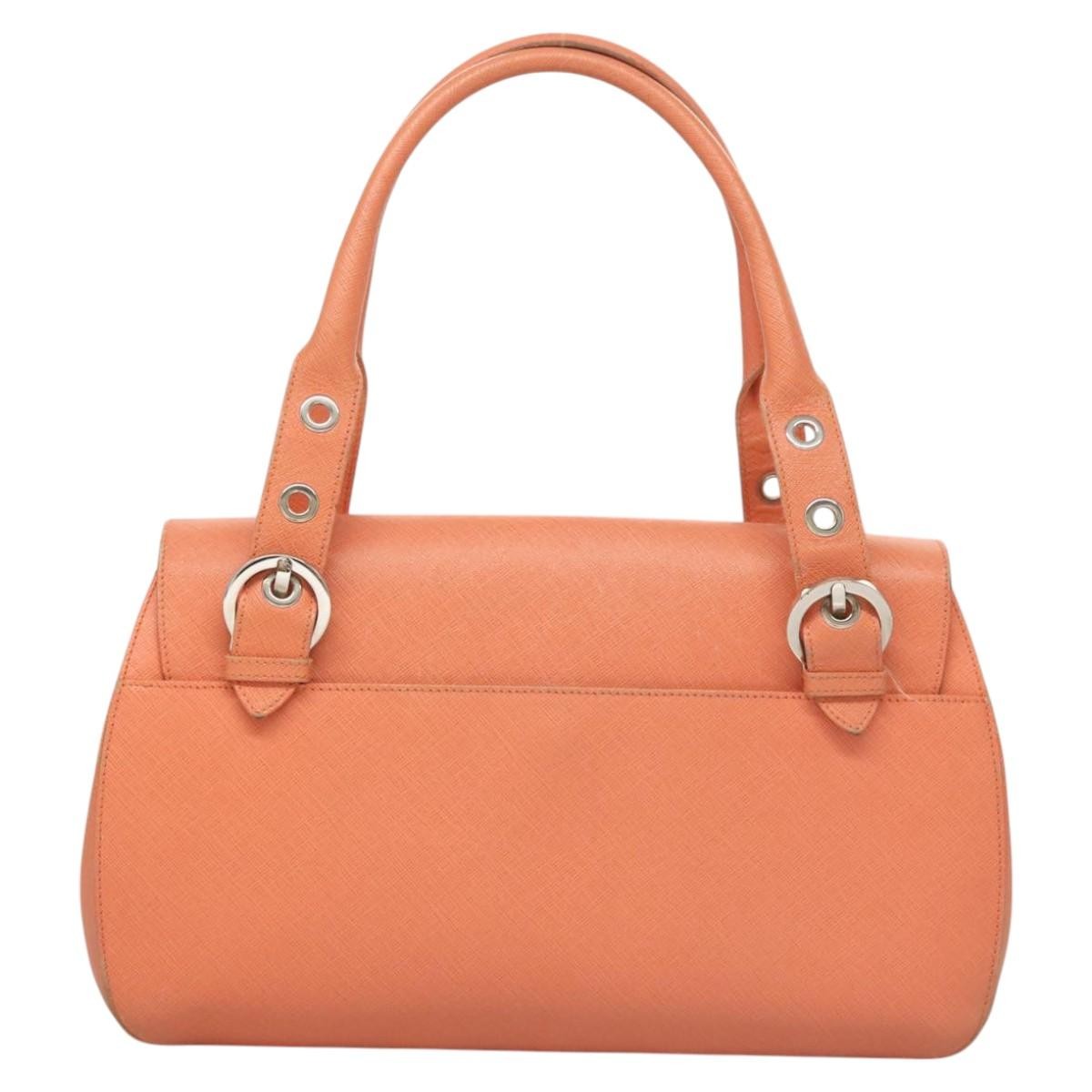 Salvatore Ferragamo Gancini Leather Orange Leather Handbag (Pre-Owned)