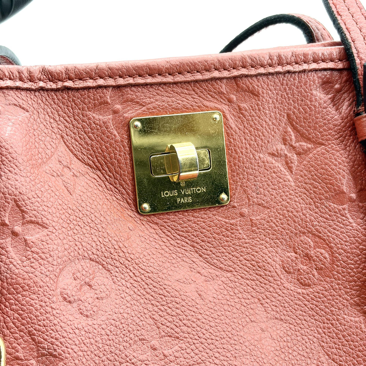 Louis Vuitton Citadine Monogram Empreinte Leather Red Leather Handbag (Pre-Owned)