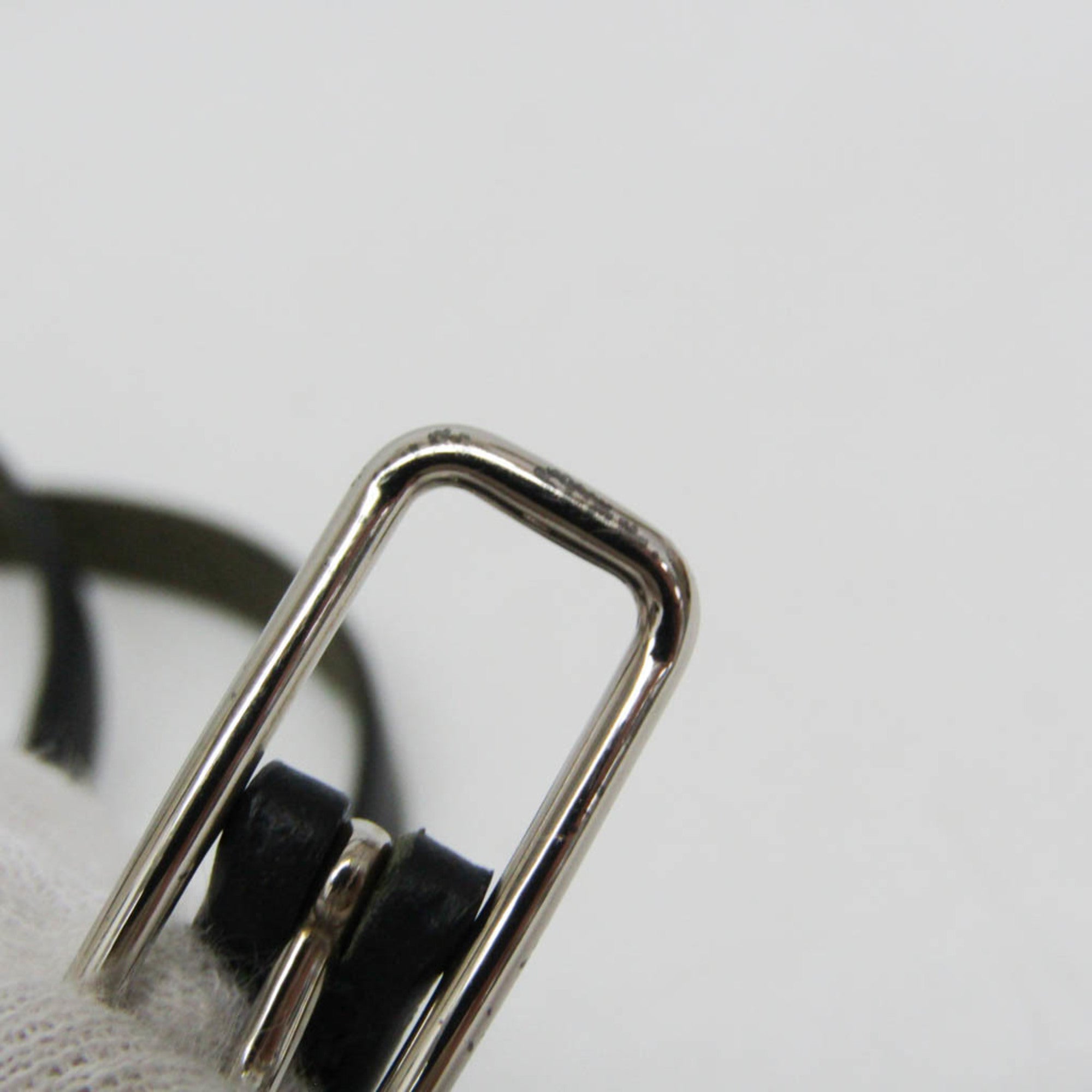 Hermes Buckle Double Tour Leather Black Leather Bracelet Jewelry (Pre-Owned)