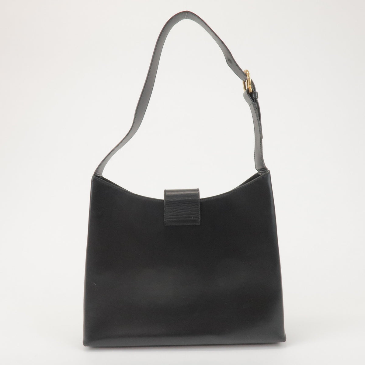 Salvatore Ferragamo Trifolio Leather Black Leather Shoulder Bag Bag (Pre-Owned)