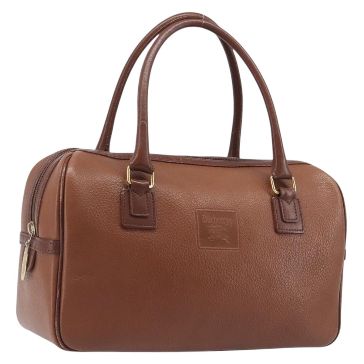 Burberry Vintage Boston Leather Brown Leather Handbag (Pre-Owned)
