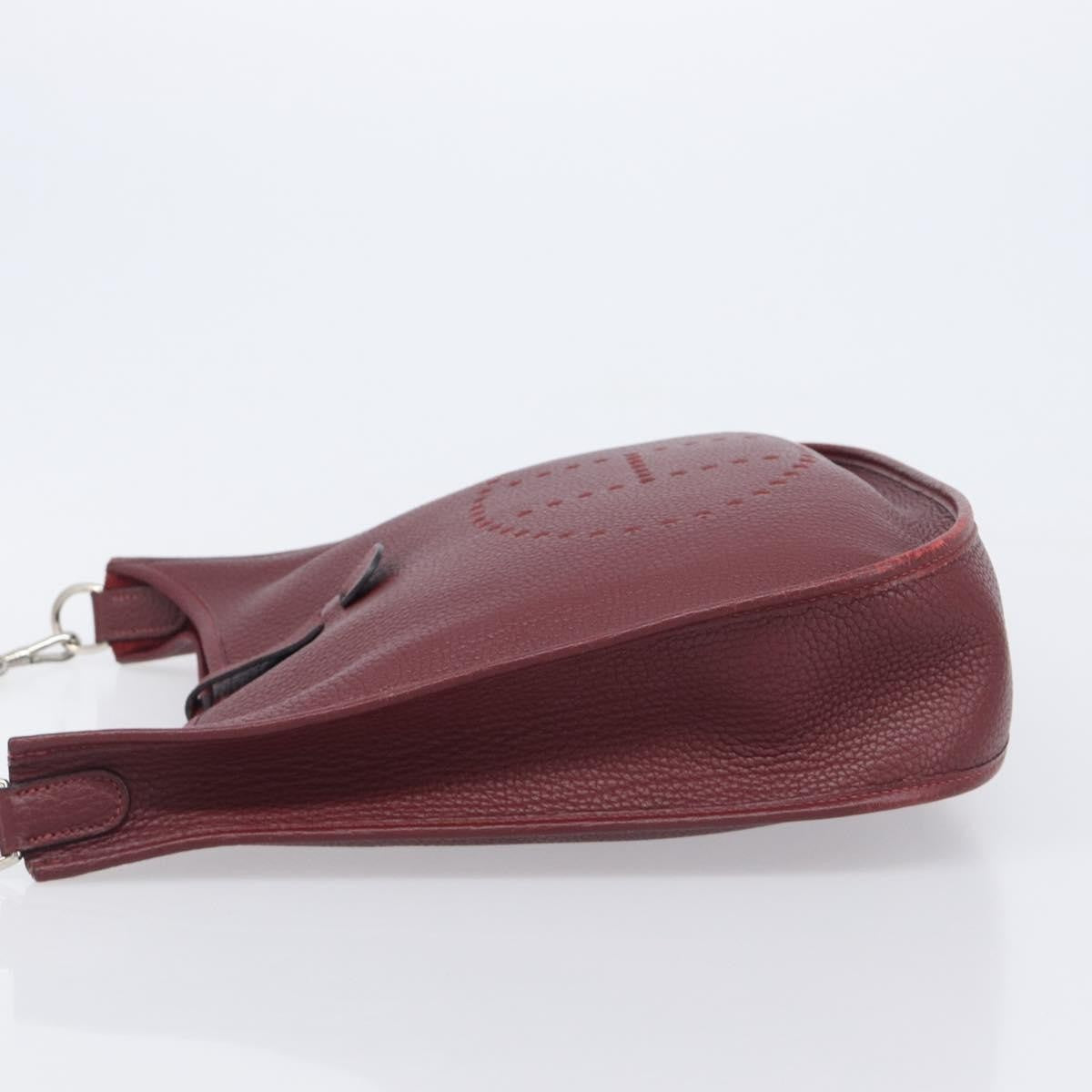 Hermes Evelyne Bag Gen I Chamonix Burgundy Leather Handbag (Pre-Owned)