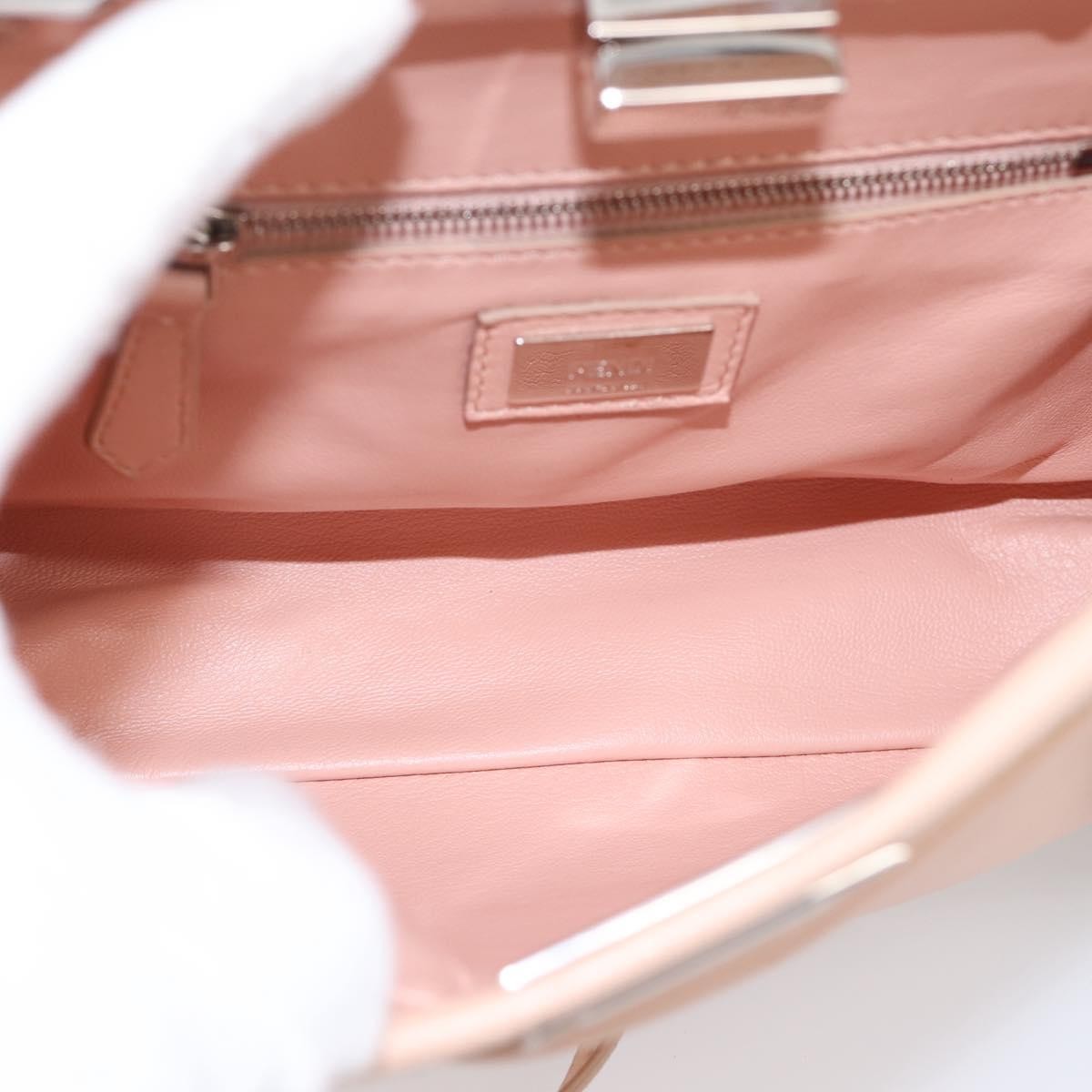 Fendi Rosebud Peekaboo Iconic Leather With Applique Pink Leather Handbag (Pre-Owned)