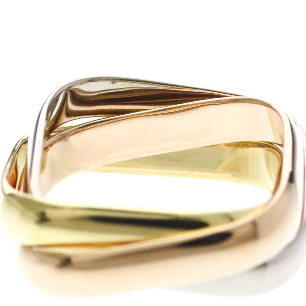 Cartier Trinity Cushion 18K Tricolor Gold Gold Gold Ring Jewelry (Pre-Owned)