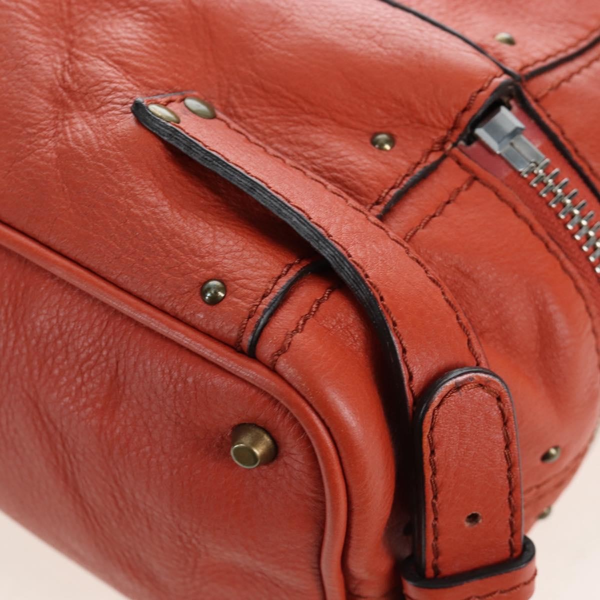 Chloe Paddington Leather Orange Leather Tote Bag Bag (Pre-Owned)