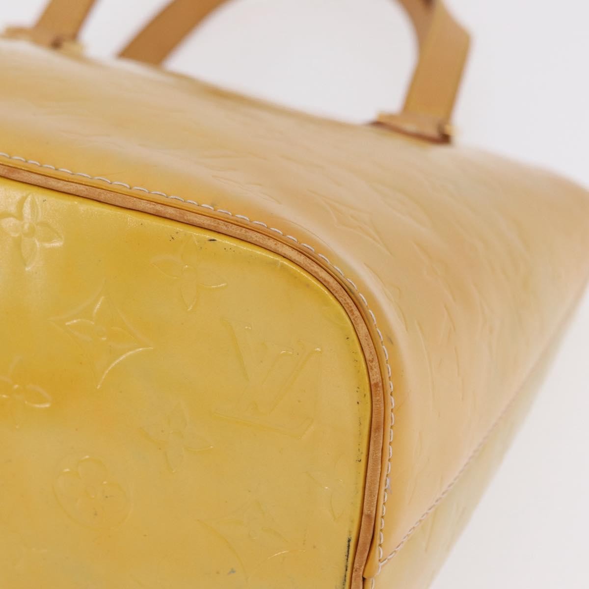 Louis Vuitton Houston Monogram Vernis Yellow Patent_Leather Handbag (Pre-Owned)