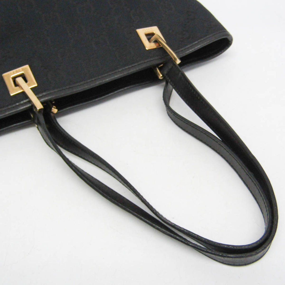 Gucci Vintage Bucket Shopping Gg Canvas Black Canvas Tote Bag Bag (Pre-Owned)
