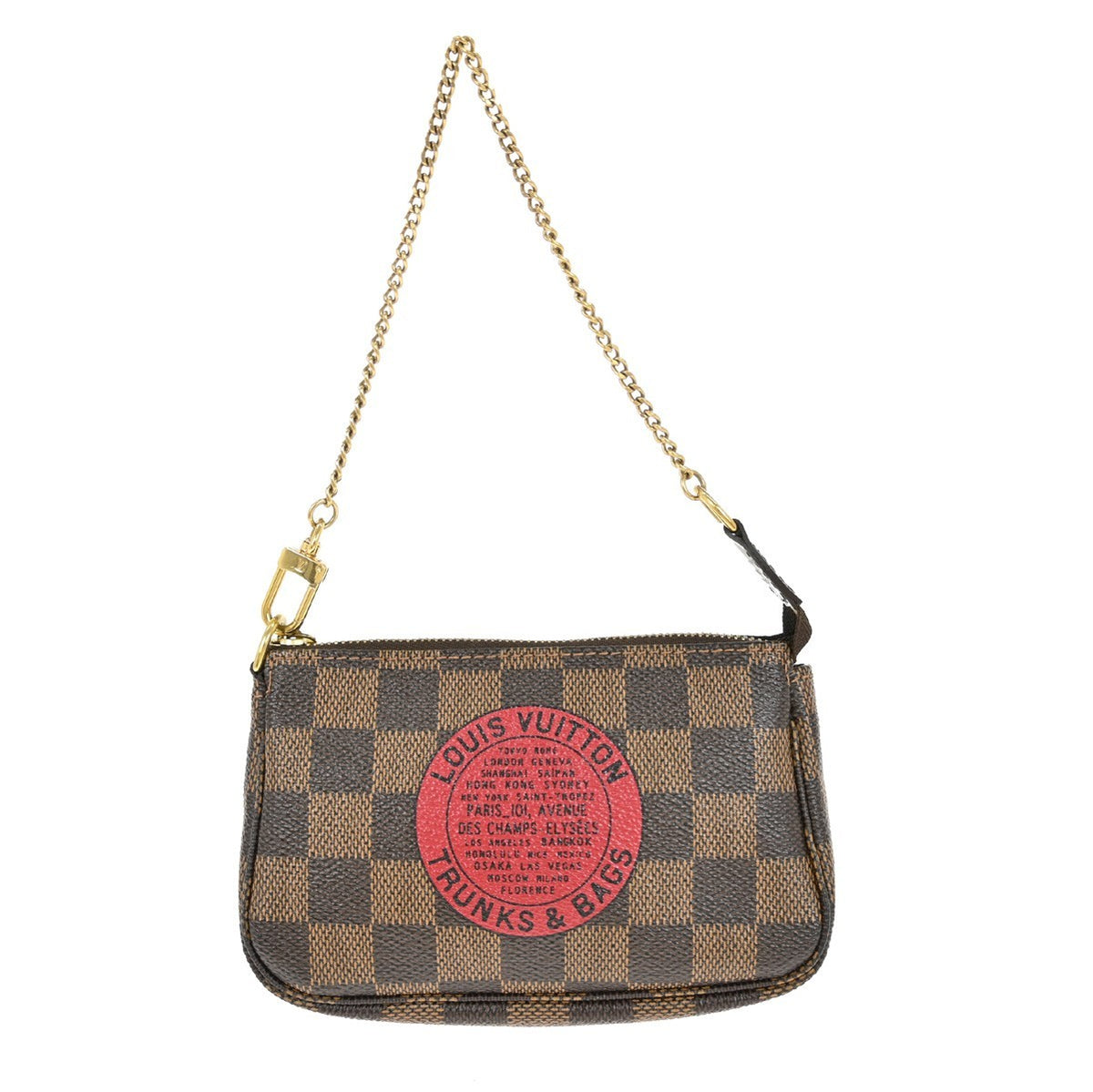 Louis Vuitton Mini Pochette Accessoires Damier Canvas Brown Canvas Clutche & Pouche Bag (Pre-Owned)