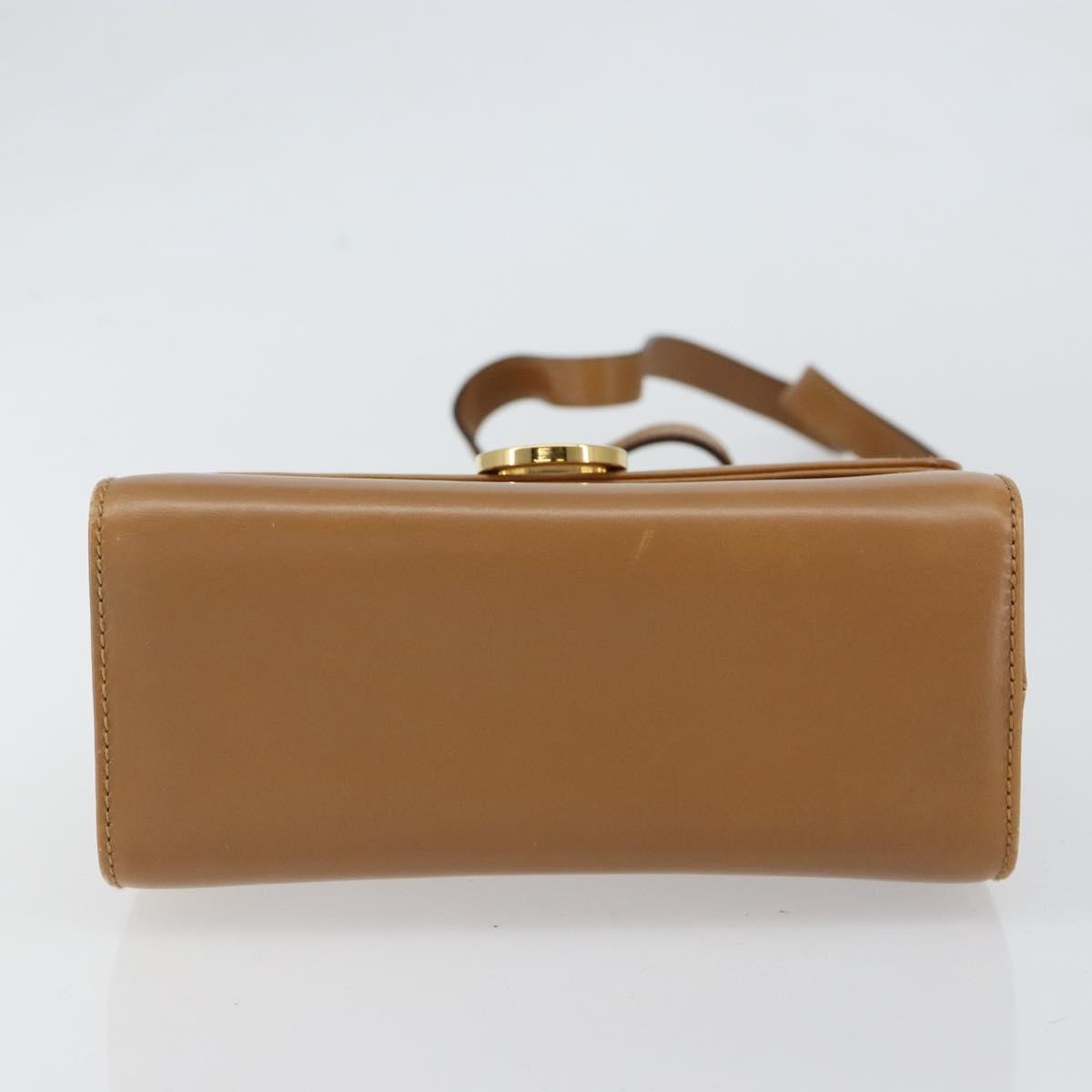 Salvatore Ferragamo Gancini Leather Brown Leather Shoulder Bag Bag (Pre-Owned)