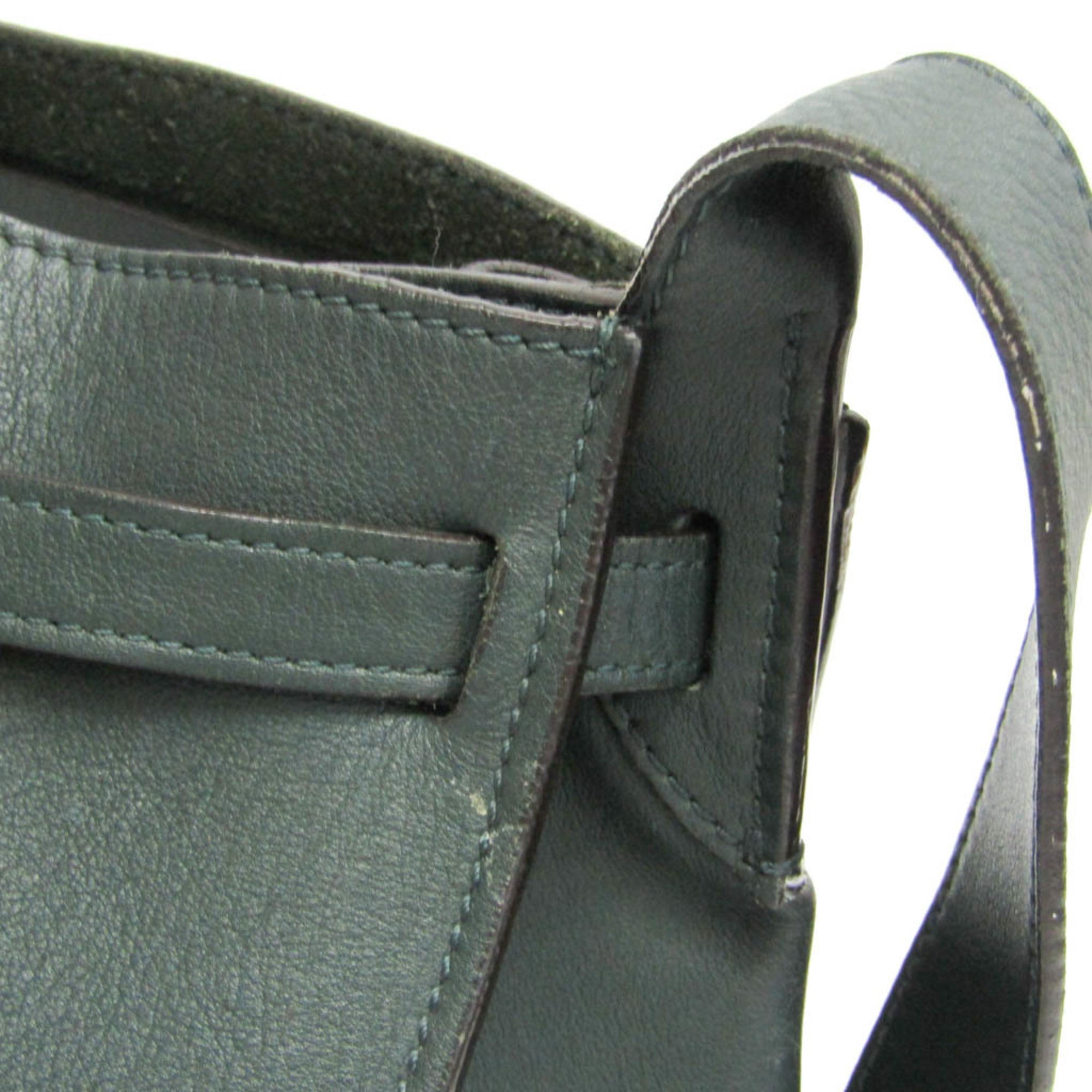 Celine Long Strap Big Bag Bucket Leather Khaki Leather Shoulder Bag Bag (Pre-Owned)