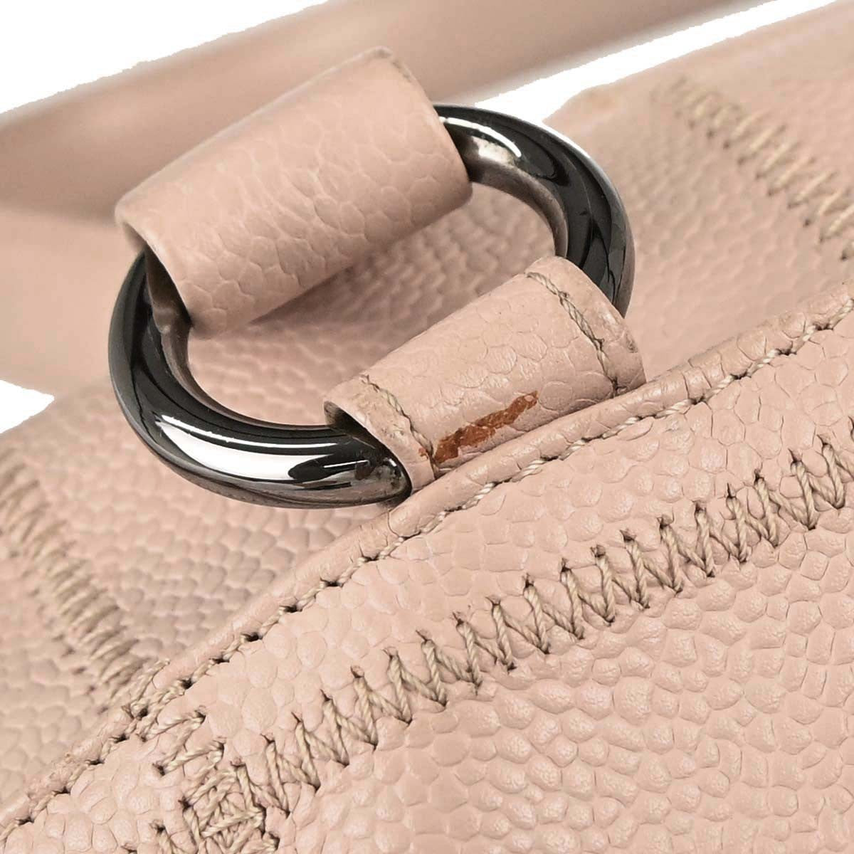 Chanel Square Stitch Bowler Quilted Calfskin Pink Leather Shoulder Bag Bag (Pre-Owned)