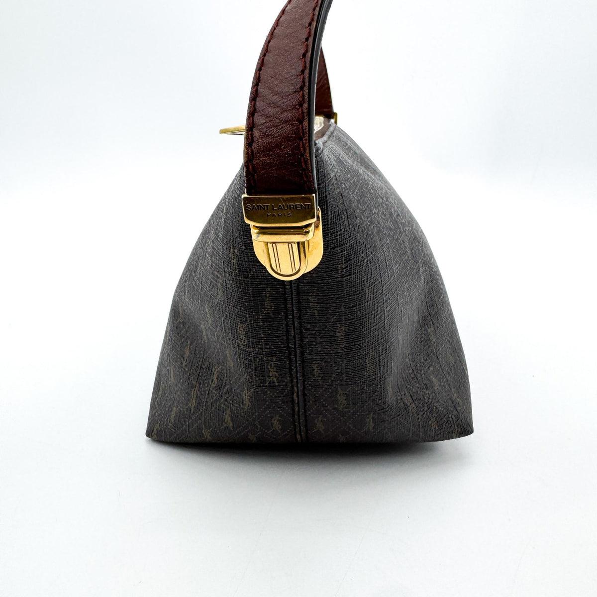 Saint Laurent Le Monogramme Monogram All Over Coated Canvas And Leather Black Canvas Shoulder Bag Bag (Pre-Owned)