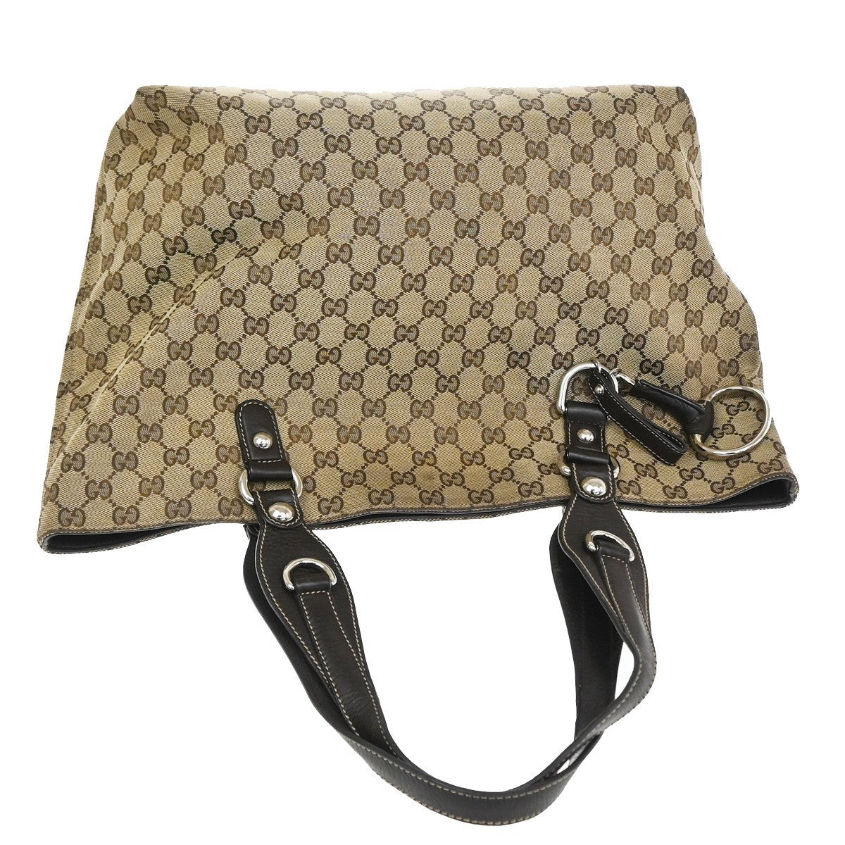 Gucci Icon Bit Gg Canvas Brown Canvas Tote Bag Bag (Pre-Owned)