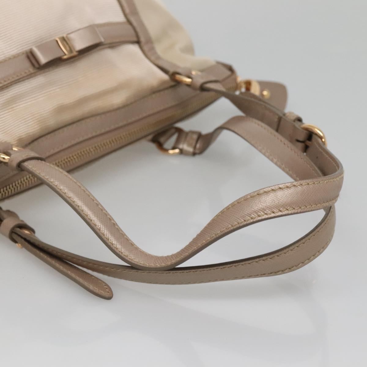 Salvatore Ferragamo Vala Nylon Beige Nylon Handbag (Pre-Owned)