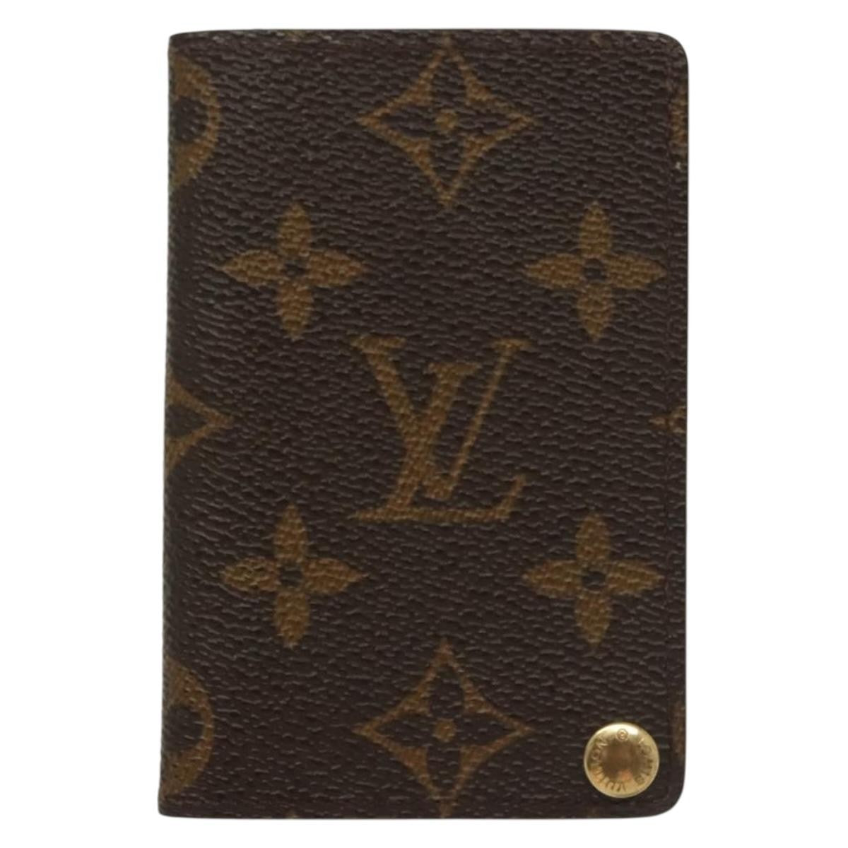 Louis Vuitton Porte Cartes Pression Card Case Monogram Canvas Brown Canvas Card Holders Accessory (Pre-Owned)