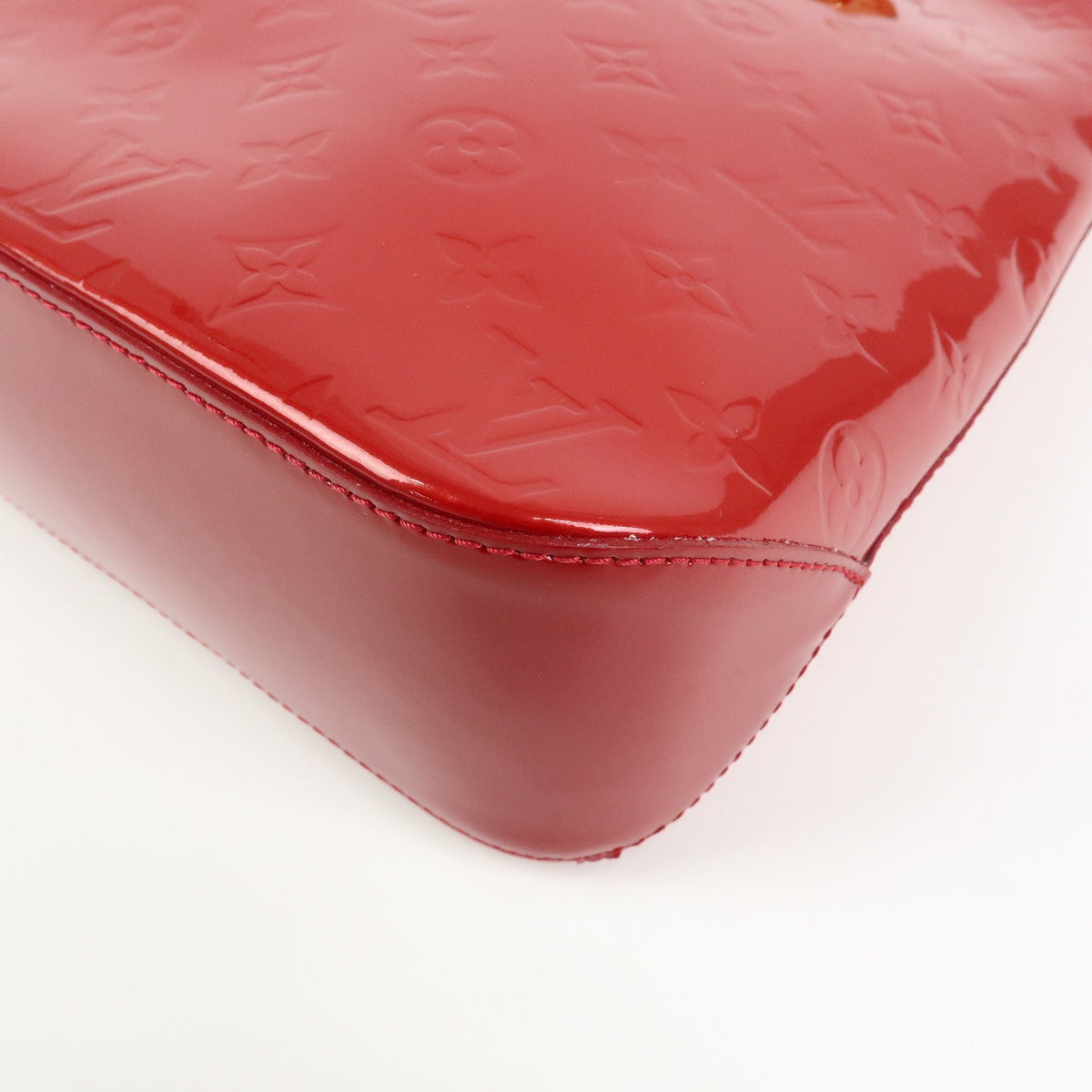 Louis Vuitton Brentwood Monogram Vernis Red Patent_Leather Handbag (Pre-Owned)
