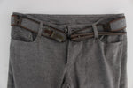 Ermanno Scervino Gray Cotton Slim Fit Casual Bootcut Women's Pants
